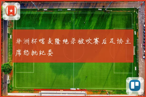 非洲杯喀麦隆绝杀被吹赛后足协主席怒批纪委